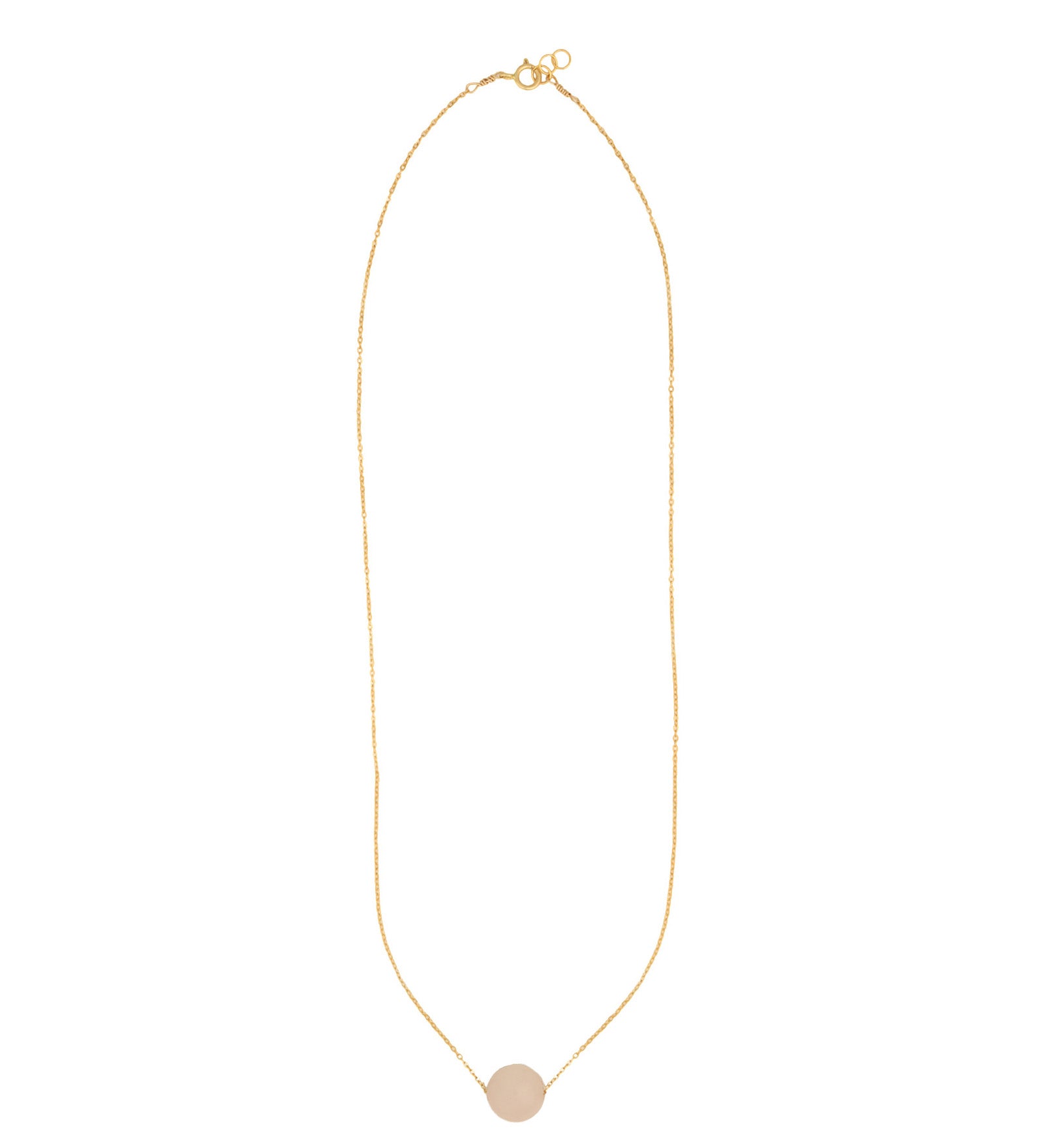 Magnetic Dot Necklace 14k Gold Filled, Rose Quartz