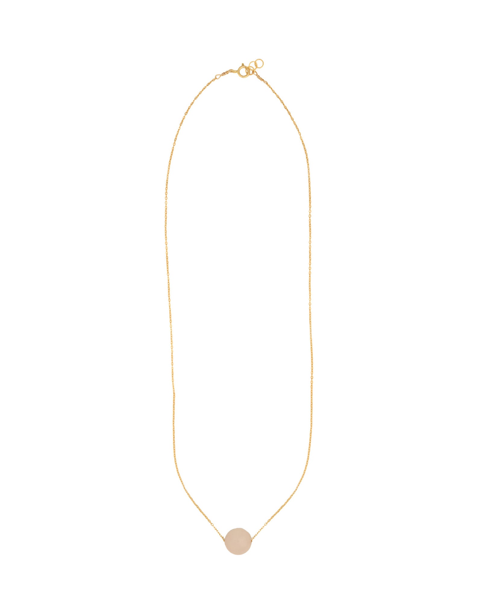 Magnetic Dot Necklace 14k Gold Filled, Rose Quartz