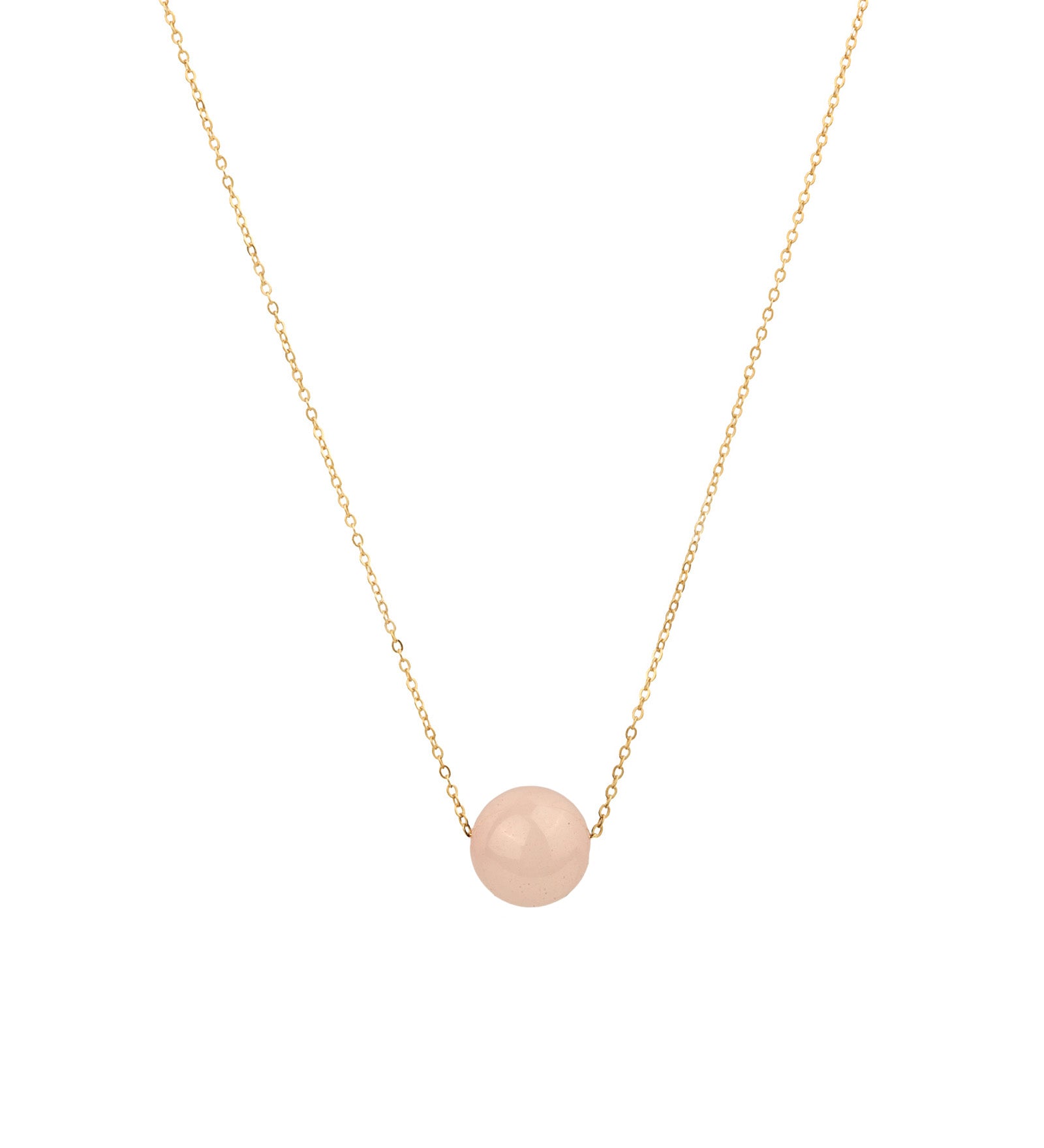 Magnetic Dot Necklace 14k Gold Filled, Rose Quartz