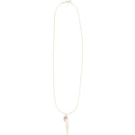 White Coral Horn Necklace Sterling Silver, White Coral Horn