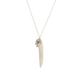 White Coral Horn Necklace Sterling Silver, White Coral Horn