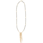 Pyrite River Chain Necklace Mixed Metal, Pyrite