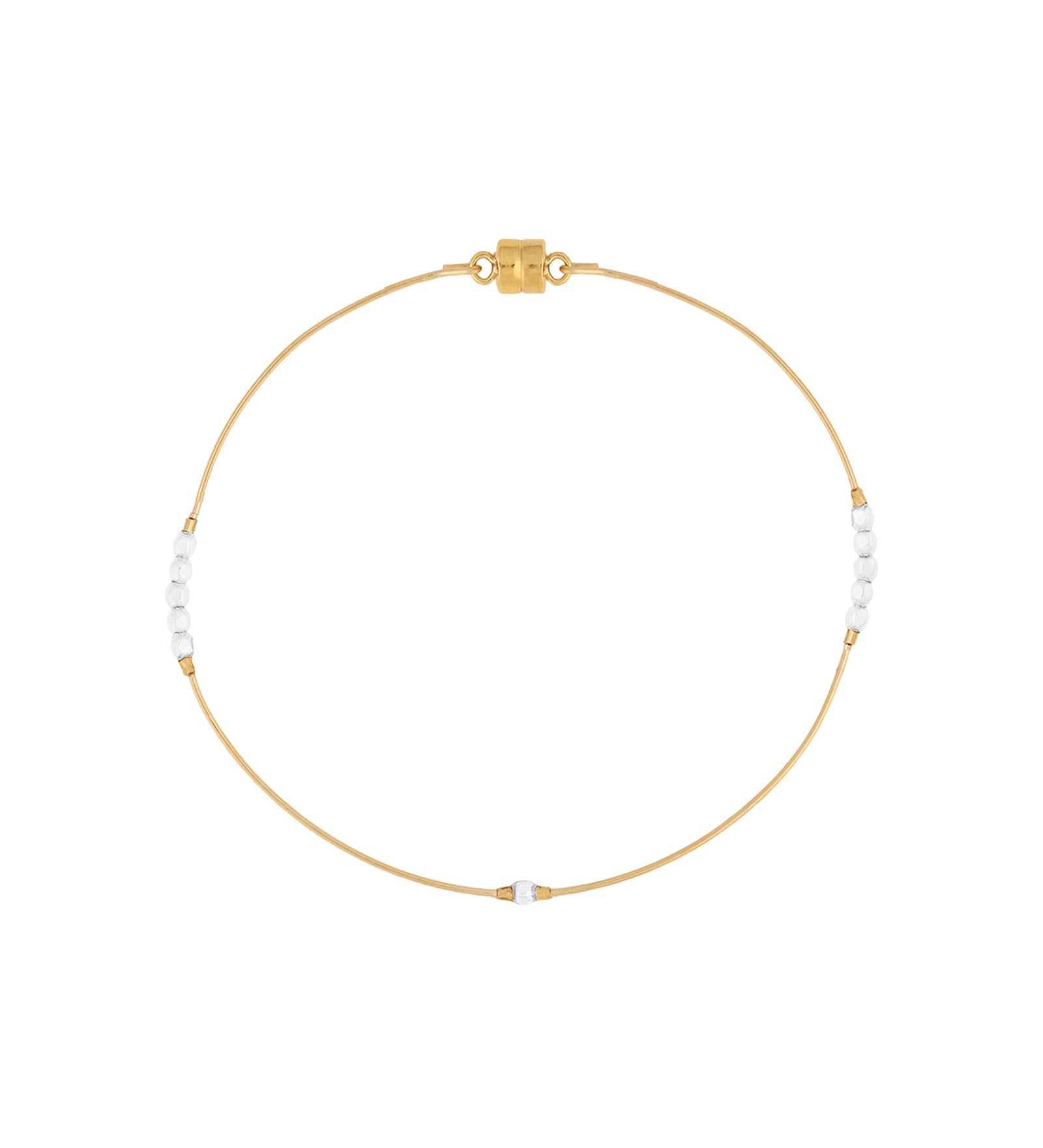 Magnetic Moon Two Tone Bracelet 14k Gold Filled, Sterling Silver