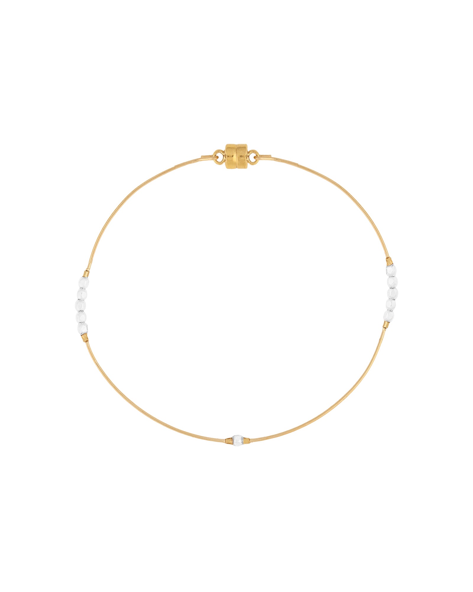 Magnetic Moon Two Tone Bracelet 14k Gold Filled, Sterling Silver