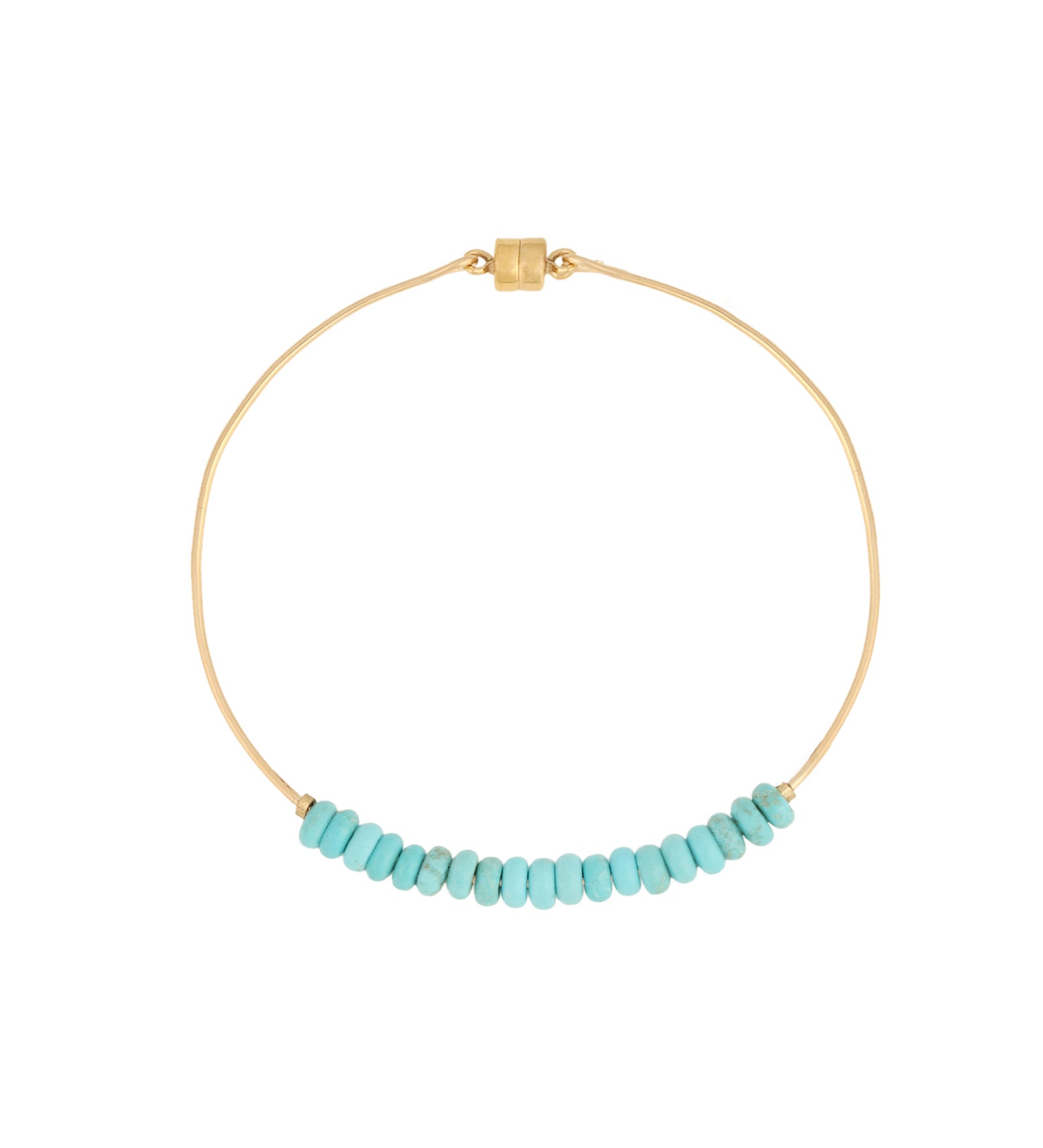 Magnetic Rondelle Turquoise Bracelet 14k Gold Filled, Turquoise