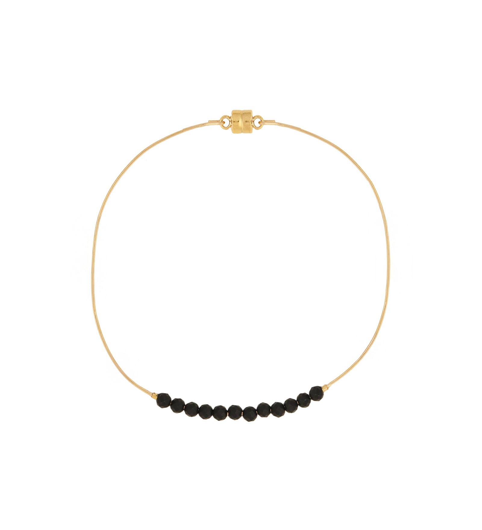 Magnetic Faceted Black Onyx Bracelet 14k Gold Filled, Black Onyx
