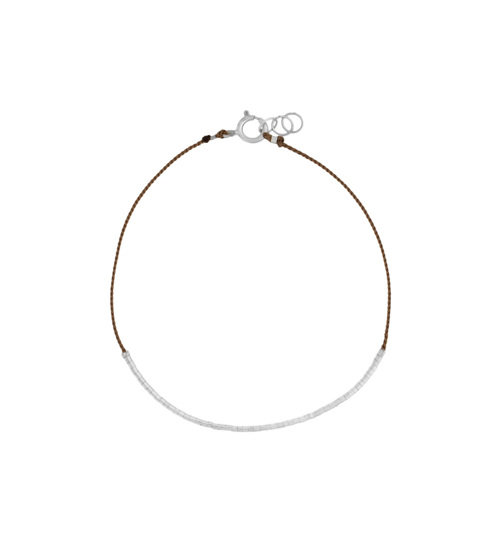 Wish Bracelet Sterling Silver, Beige
