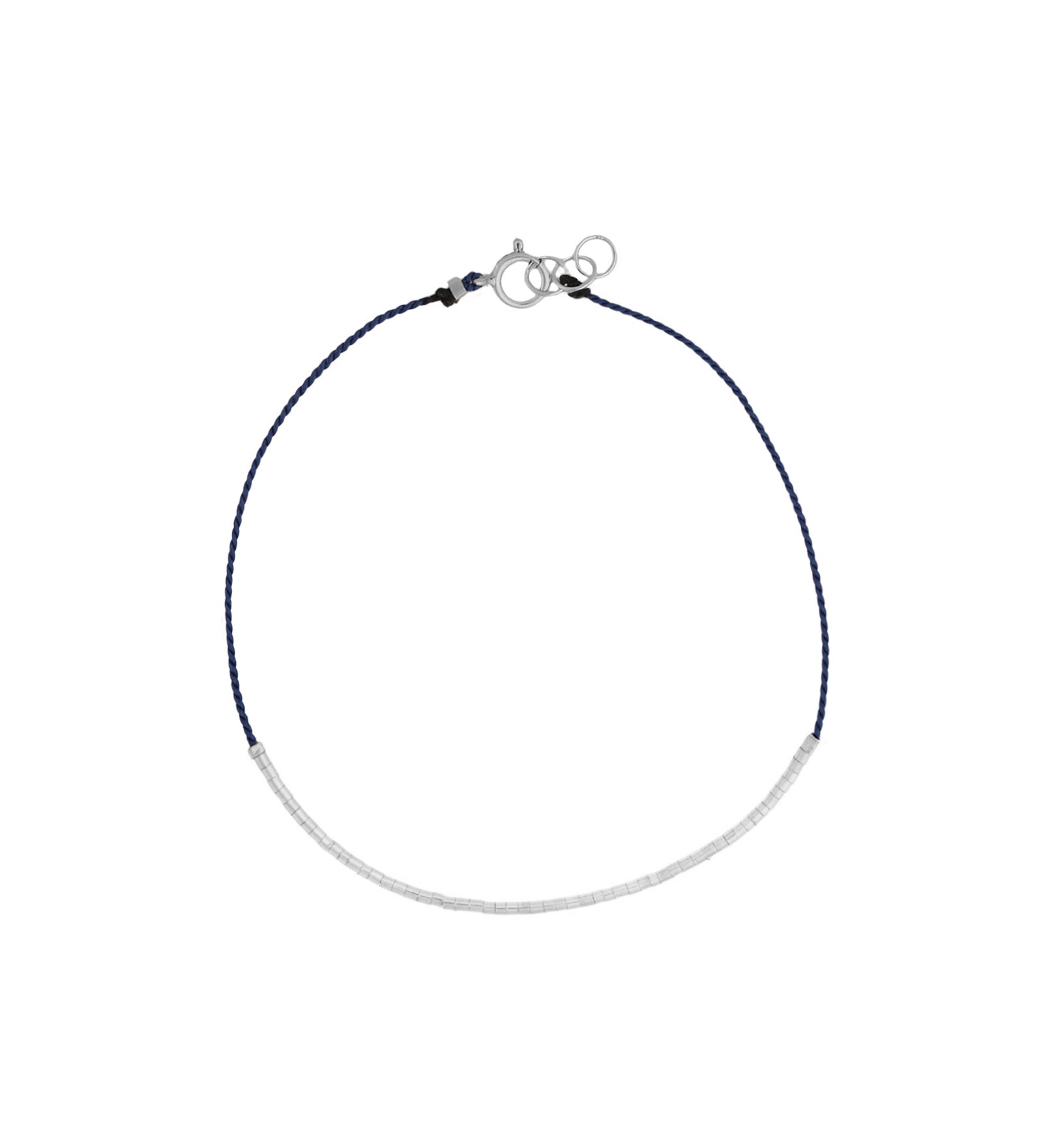 Wish Bracelet Sterling Silver, Navy