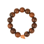 Wood Beaded & Leather Bracelet Brown Wood