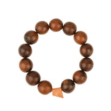 Wood Beaded & Leather Bracelet Brown Wood