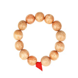 Wood Beaded & Leather Bracelet Natural Wood