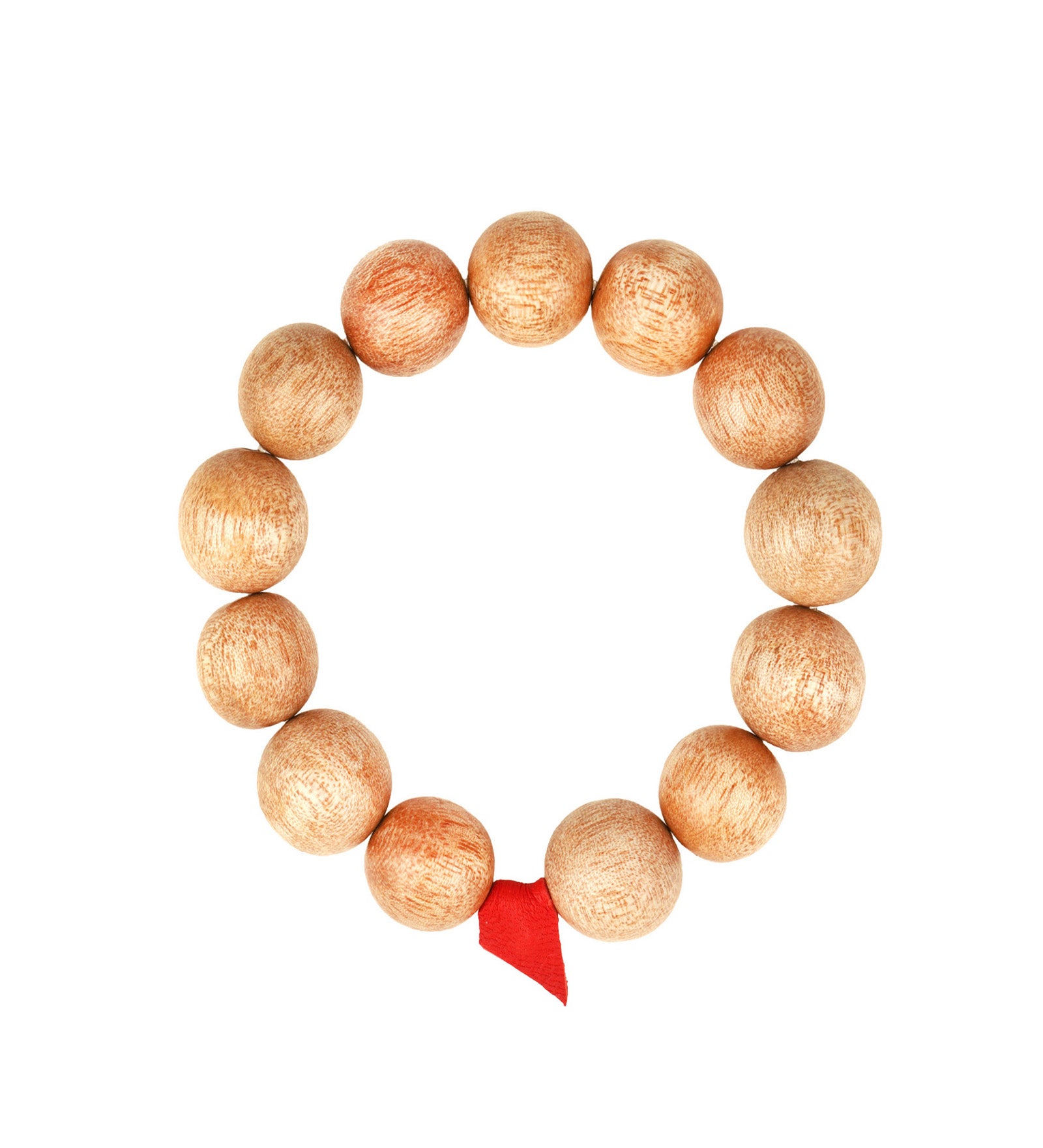 Wood Beaded & Leather Bracelet Natural Wood