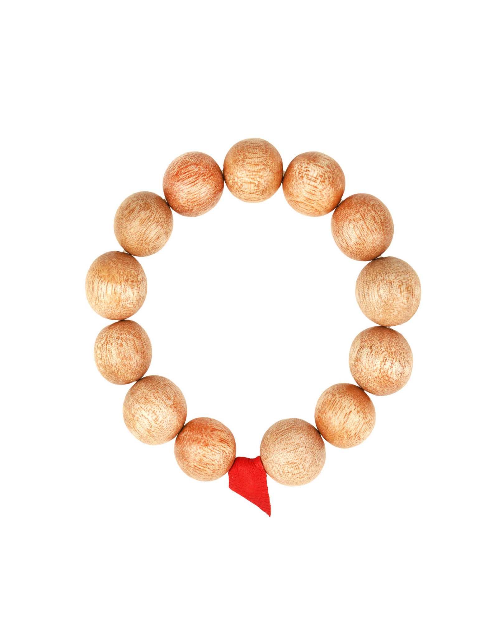 Wood Beaded & Leather Bracelet Natural Wood