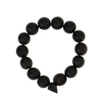 Ebony Beaded & Leather Bracelet Black