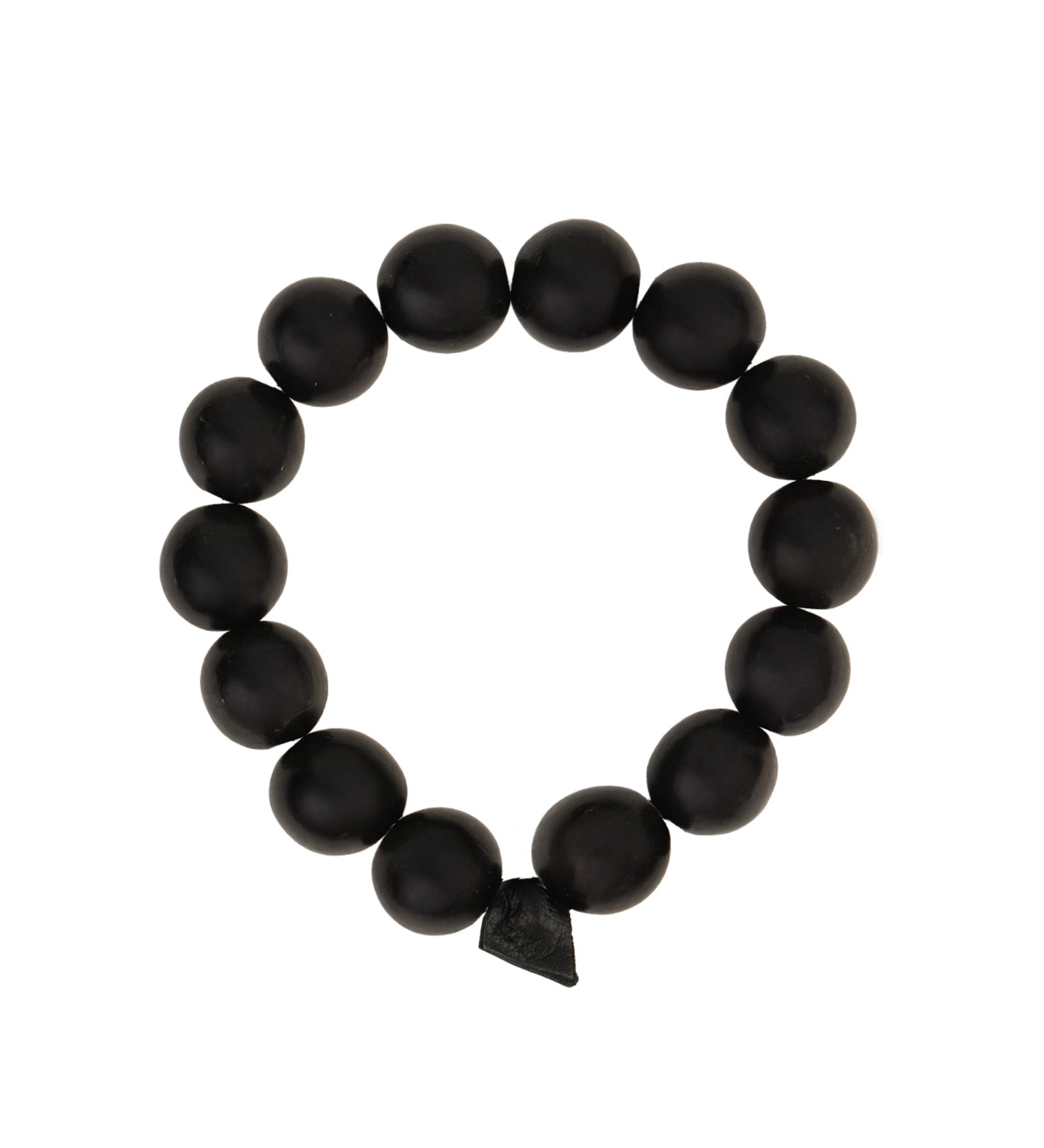 Ebony Beaded & Leather Bracelet Black