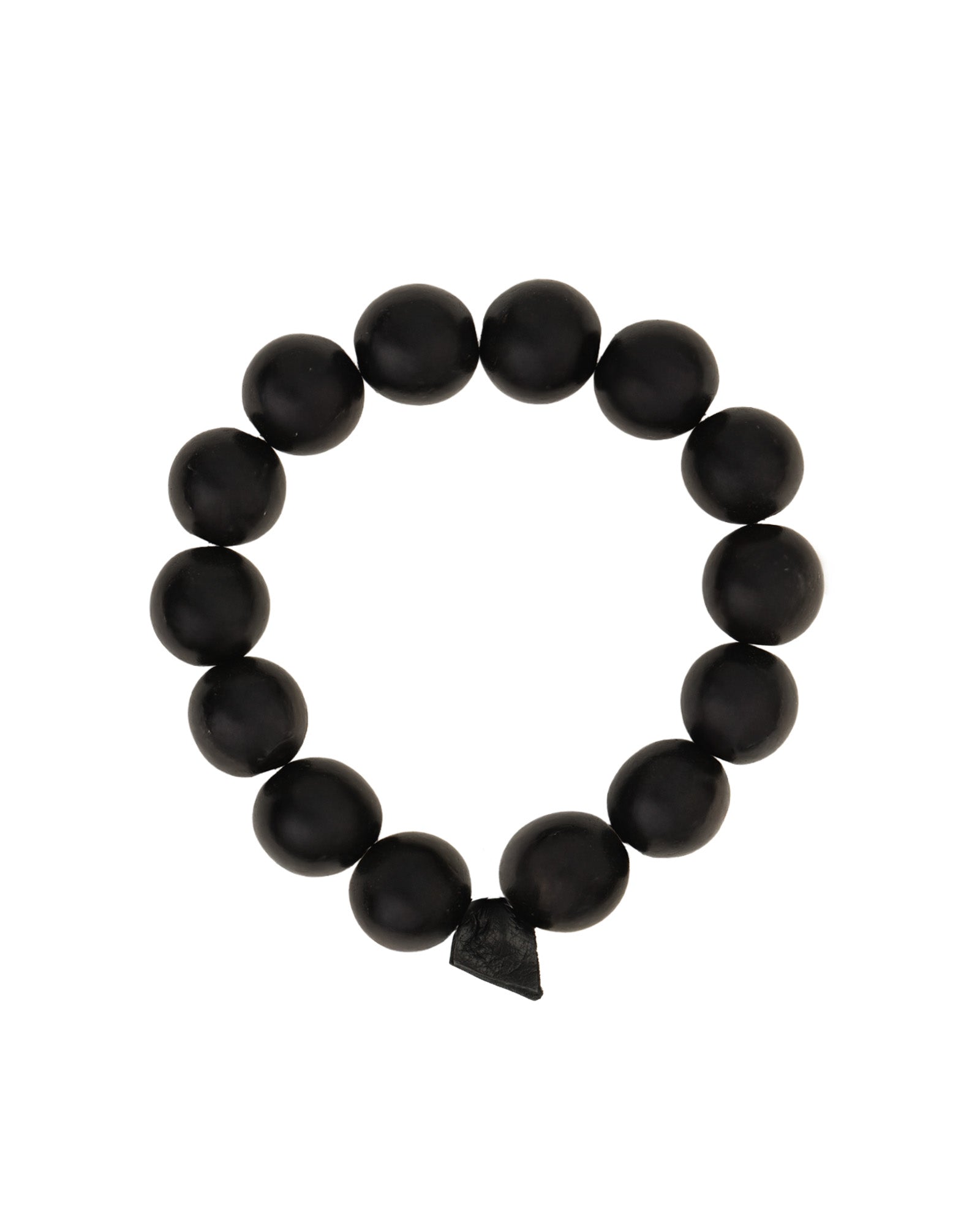Ebony Beaded & Leather Bracelet Black