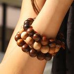 Naimaz-Ebony Beaded & Leather Bracelet-Bracelets-Blue Ruby Jewellery-Vancouver Canada