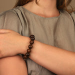 Naimaz-Ebony Beaded & Leather Bracelet-Bracelets-Blue Ruby Jewellery-Vancouver Canada