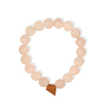 Rose Quartz Beaded & Leather Bracelet Rose Quartz
