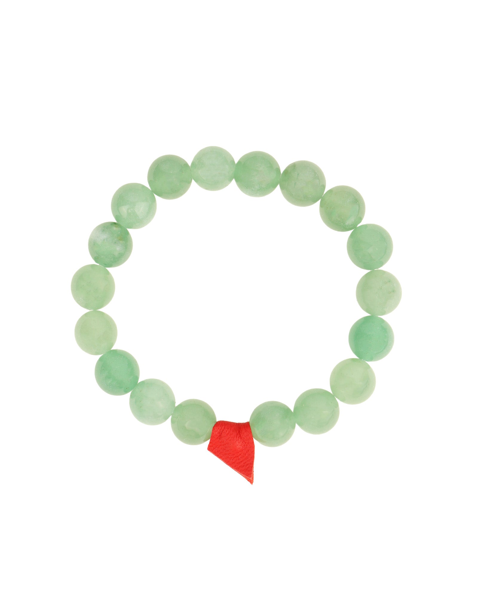 Green Adventurine Bracelet with Leather Tag Green Adventurine