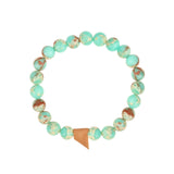 Green African Agate Bracelet  with Leather Tag Green African Agate