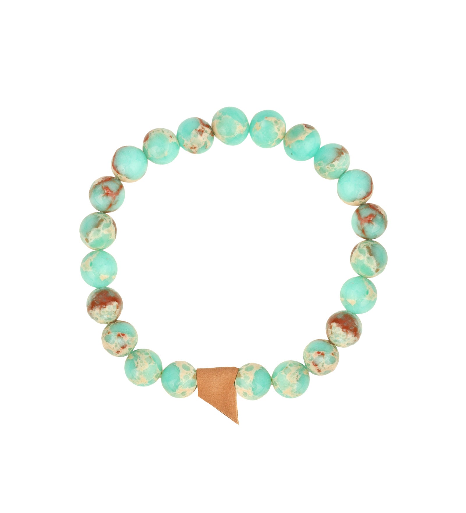 Green African Agate Bracelet  with Leather Tag Green African Agate