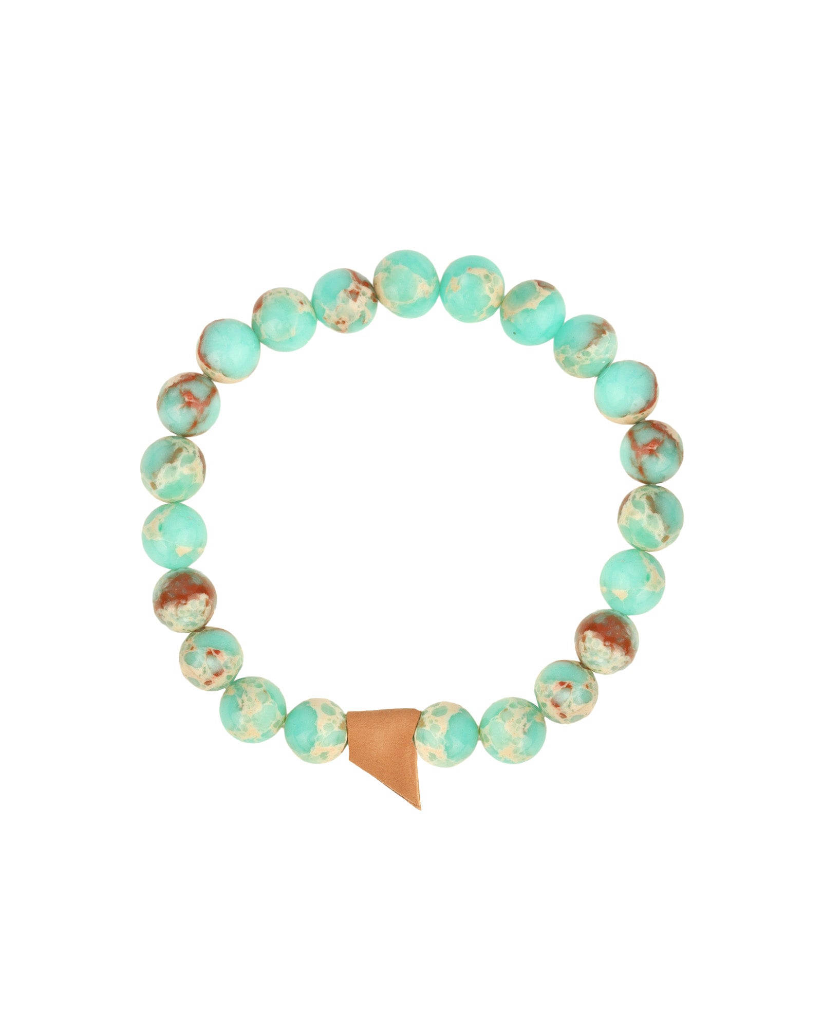 Green African Agate Bracelet  with Leather Tag Green African Agate