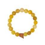 Yellow Agate Beaded & Leather Bracelet Yellow Agate
