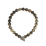 Grey Opal Bracelet With Leather Tassel Grey Opal