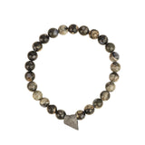 Grey Opal Bracelet With Leather Tassel Grey Opal
