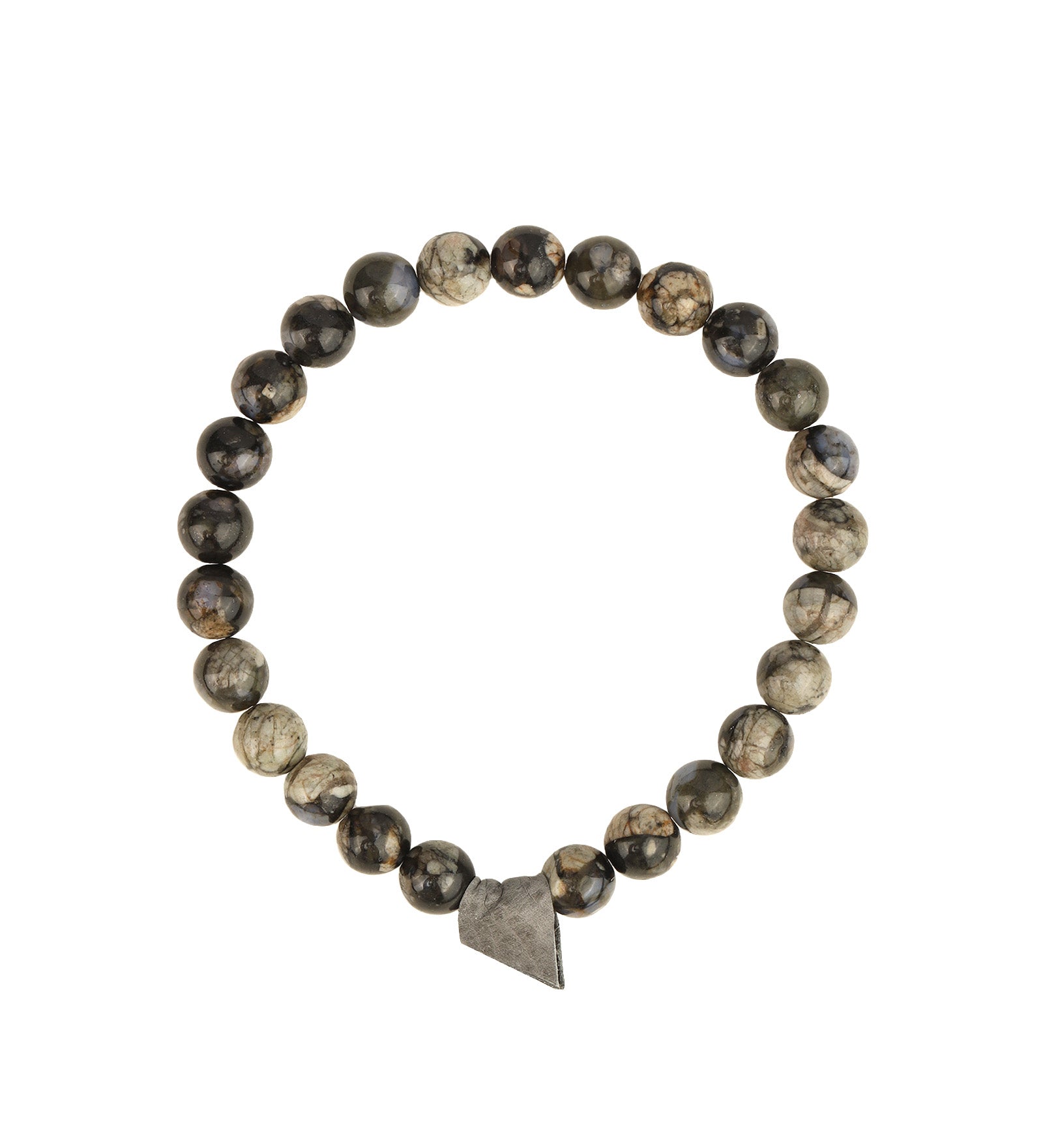 Grey Opal Bracelet With Leather Tassel Grey Opal