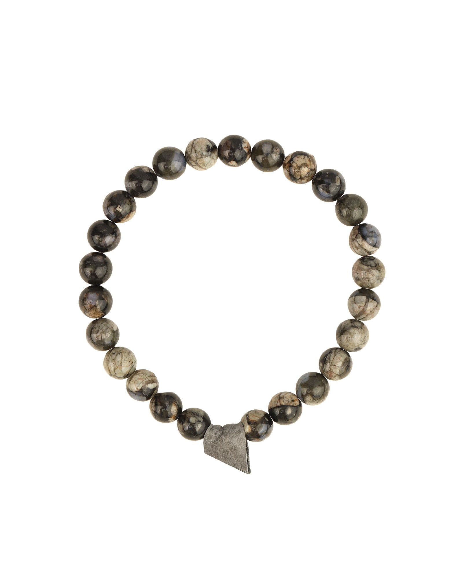 Grey Opal Bracelet With Leather Tassel Grey Opal