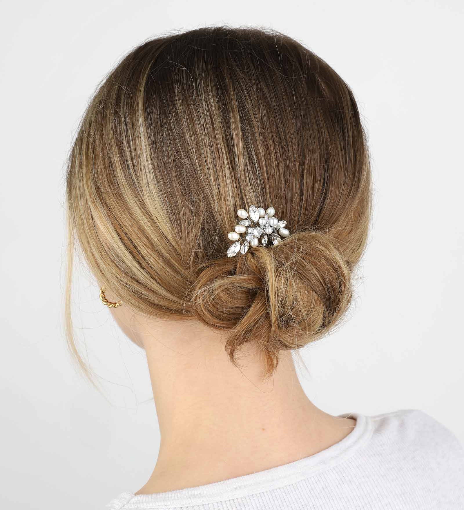 Olive & Piper-Zoe Hair Pin-Accessories-Silver-Tone, Crystal-Blue Ruby Jewellery-Vancouver Canada