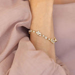 Olive & Piper-Montellier Bracelet-Bracelets-Oxidized Gold, Crystal-Blue Ruby Jewellery-Vancouver Canada