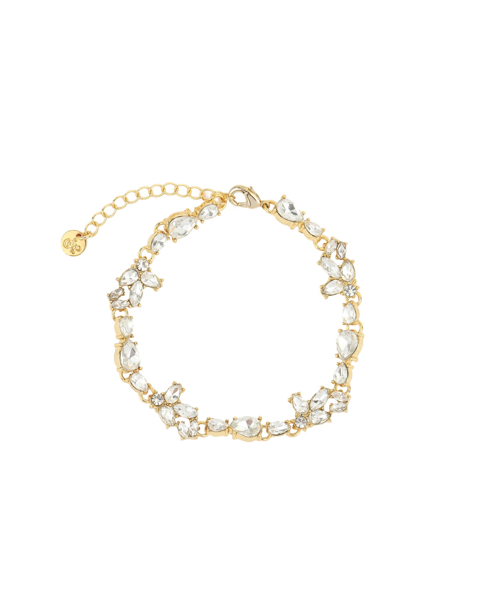 Olive & Piper-Montellier Bracelet-Bracelets-Oxidized Gold, Crystal-Blue Ruby Jewellery-Vancouver Canada