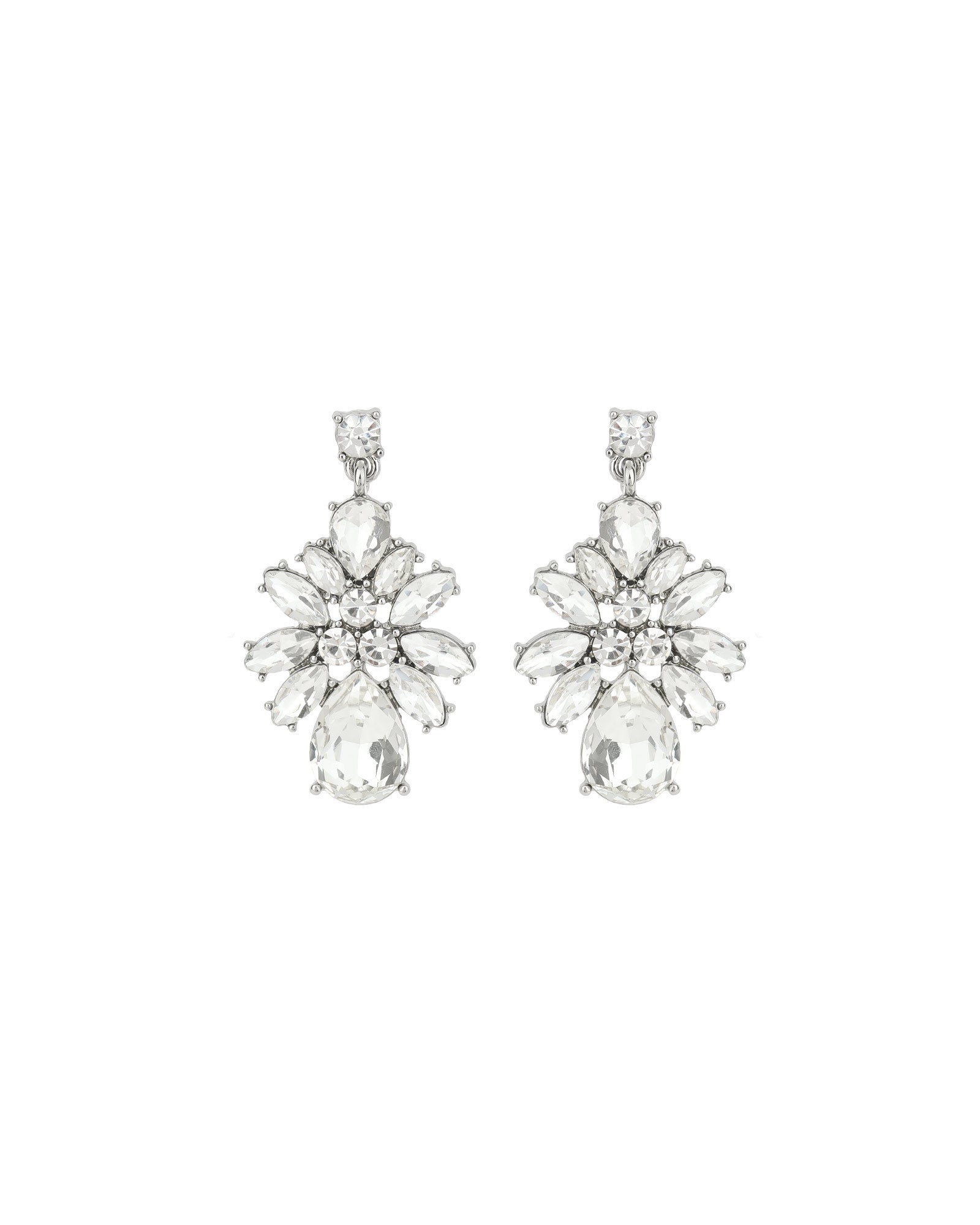 Olive & Piper-Sezane Drops-Earrings-Silver Plated, Crystal-Blue Ruby Jewellery-Vancouver Canada