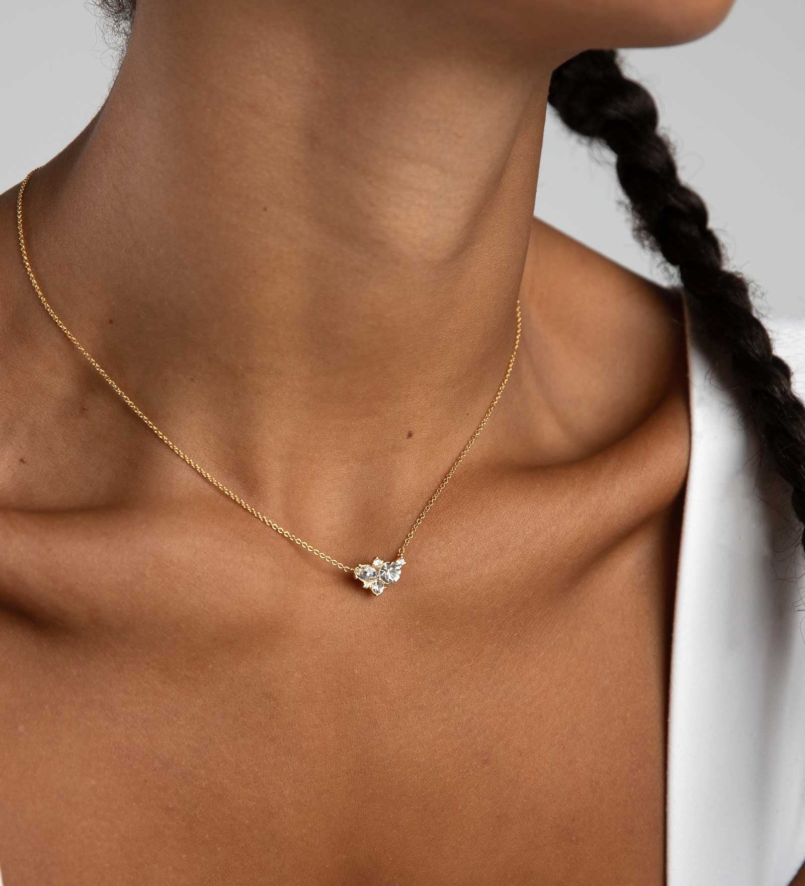 Olive & Piper-Napa Necklace-Necklaces-14k Gold Plated, Crystal-Blue Ruby Jewellery-Vancouver Canada