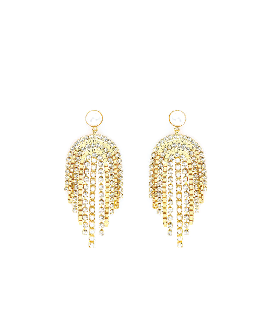 Dallas Earrings 14k Gold Plated, Crystal