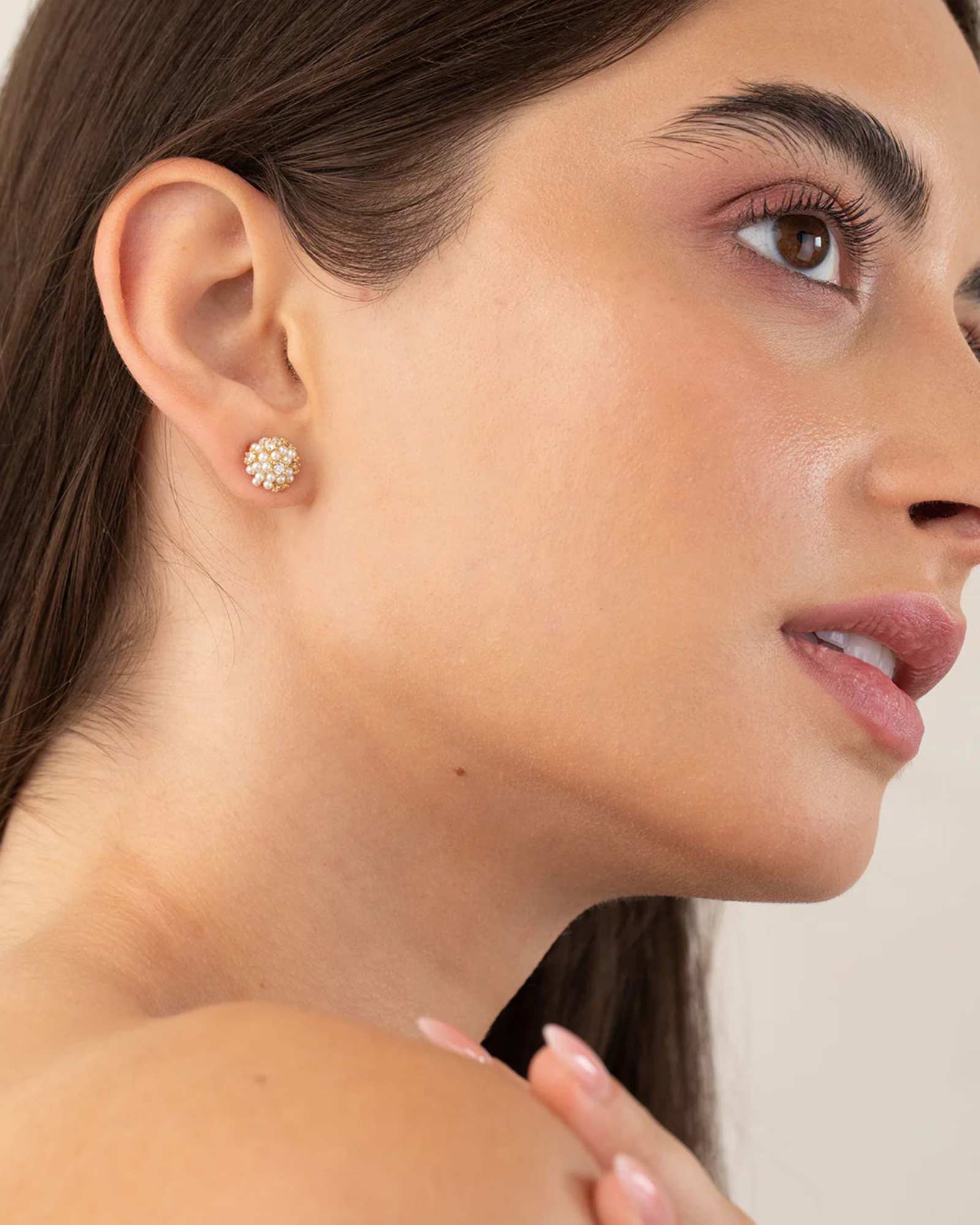 Estrella Earrings 14k Gold Plated, Crystal