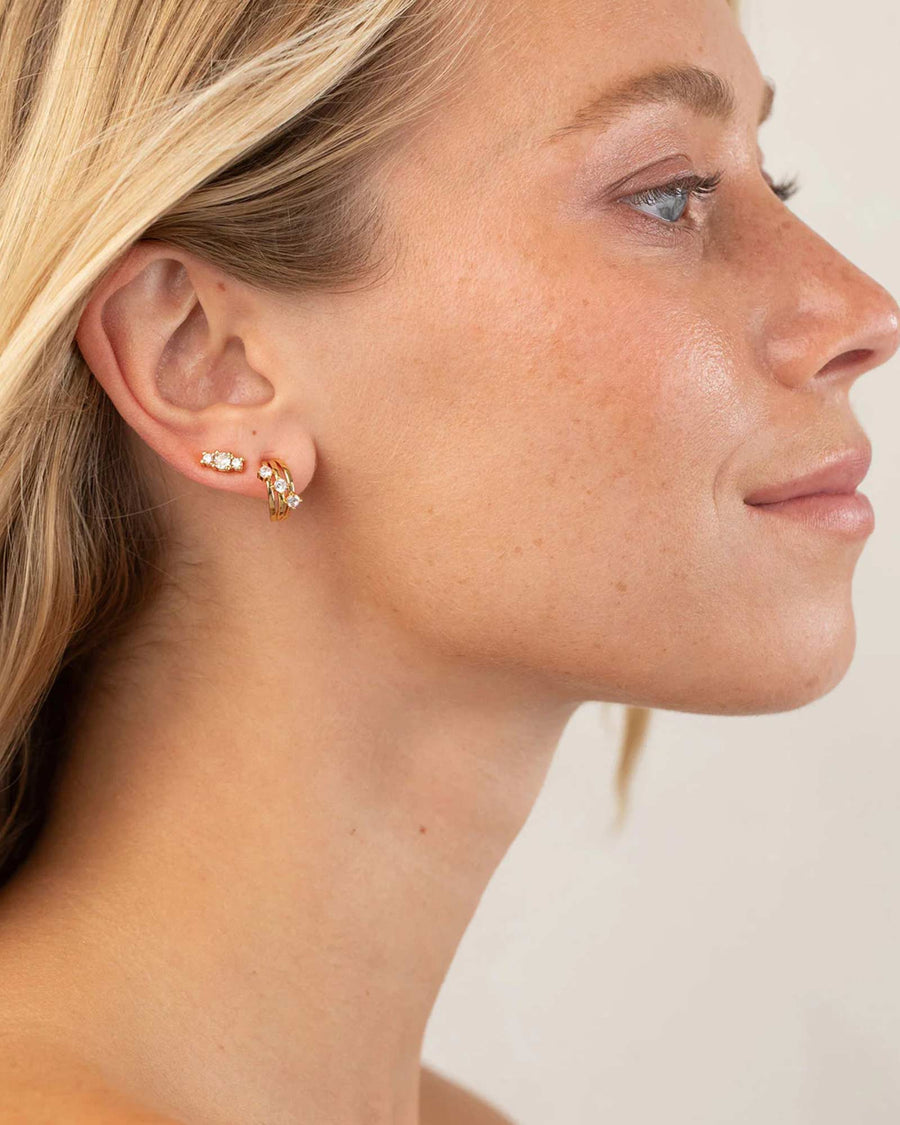 Aurora Stud Earring Set 14k Gold Plated, Cubic Zirconia