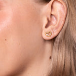 Noemie Studs 14k Gold Plated, White Pearl
