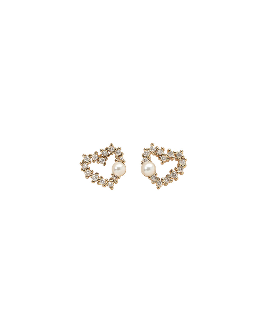 Noemie Studs 14k Gold Plated, White Pearl