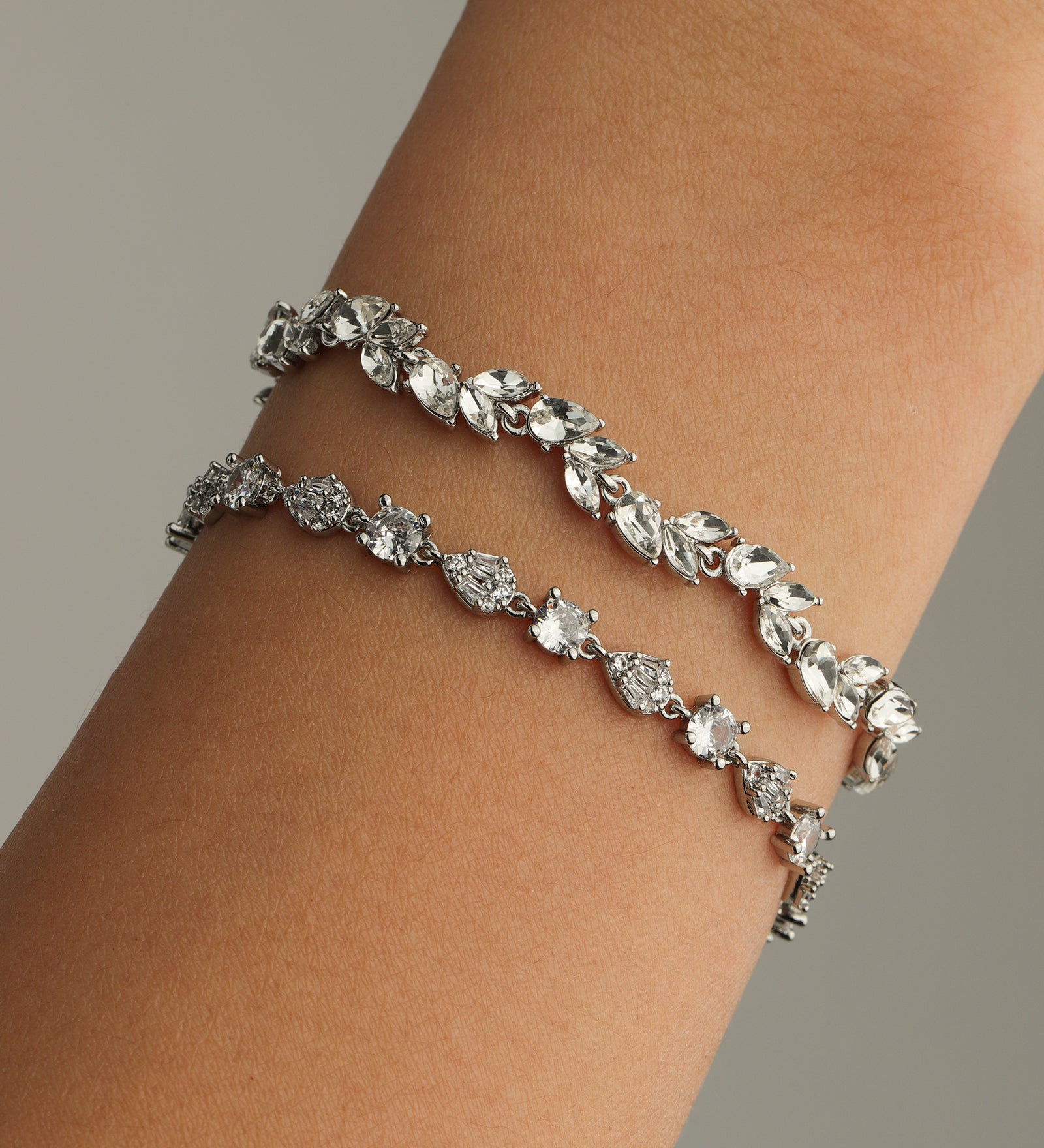 Olive & Piper-Amara Bracelet-Bracelets-Silver-Tone Plated, Cubic Zirconia-Blue Ruby Jewellery-Vancouver Canada