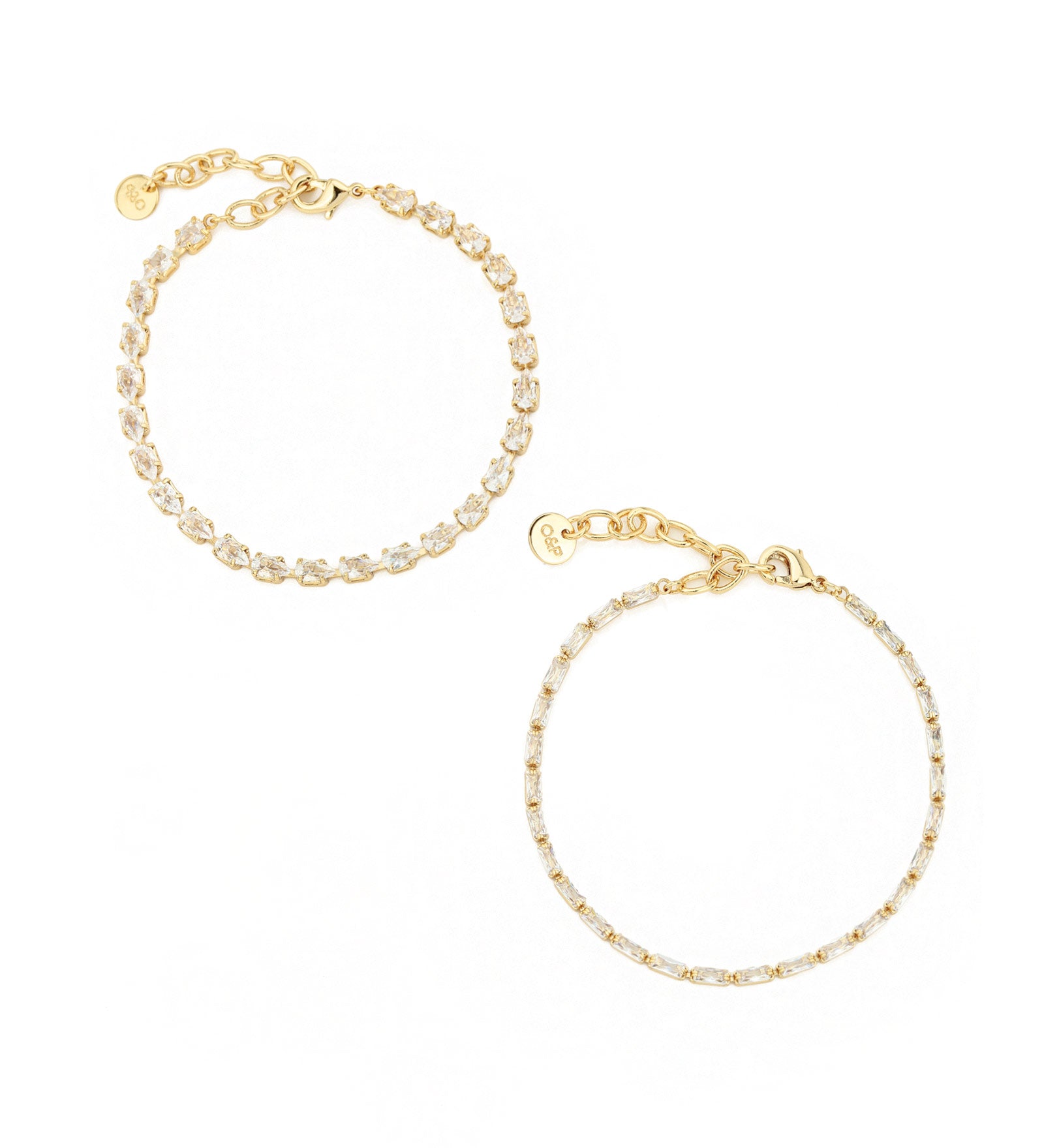 Esther Bracelet (Set of 2) 14K Gold Plated, Cubic Zirconia
