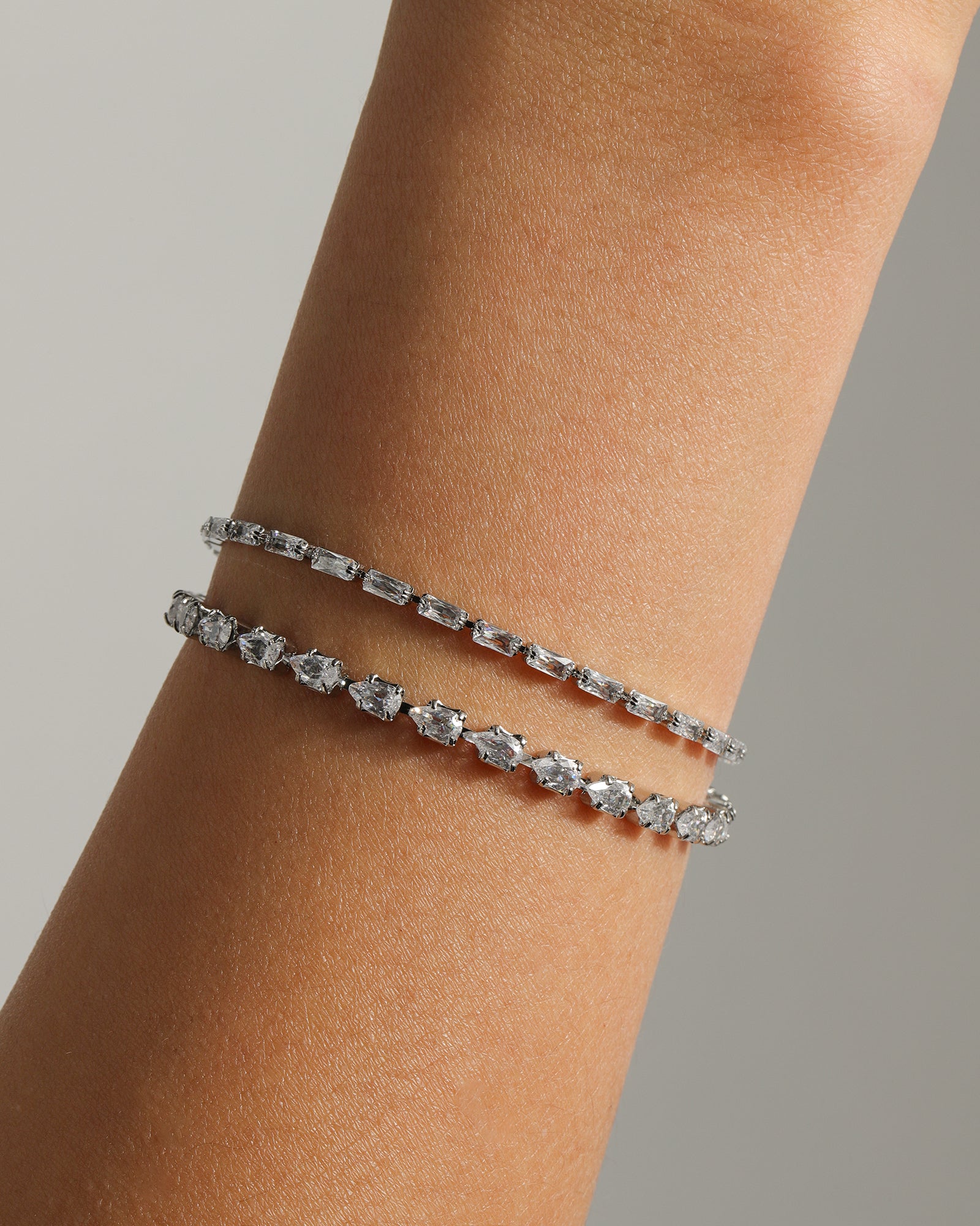 Olive & Piper-Esther Bracelet (Set of 2)-Bracelets-Silver-Tone Plated, Cubic Zirconia-Blue Ruby Jewellery-Vancouver Canada