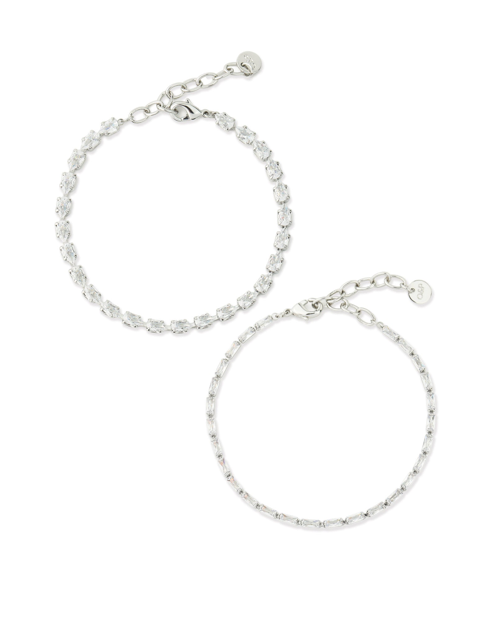 Esther Bracelet (Set of 2) Silver-Tone Plated, Cubic Zirconia