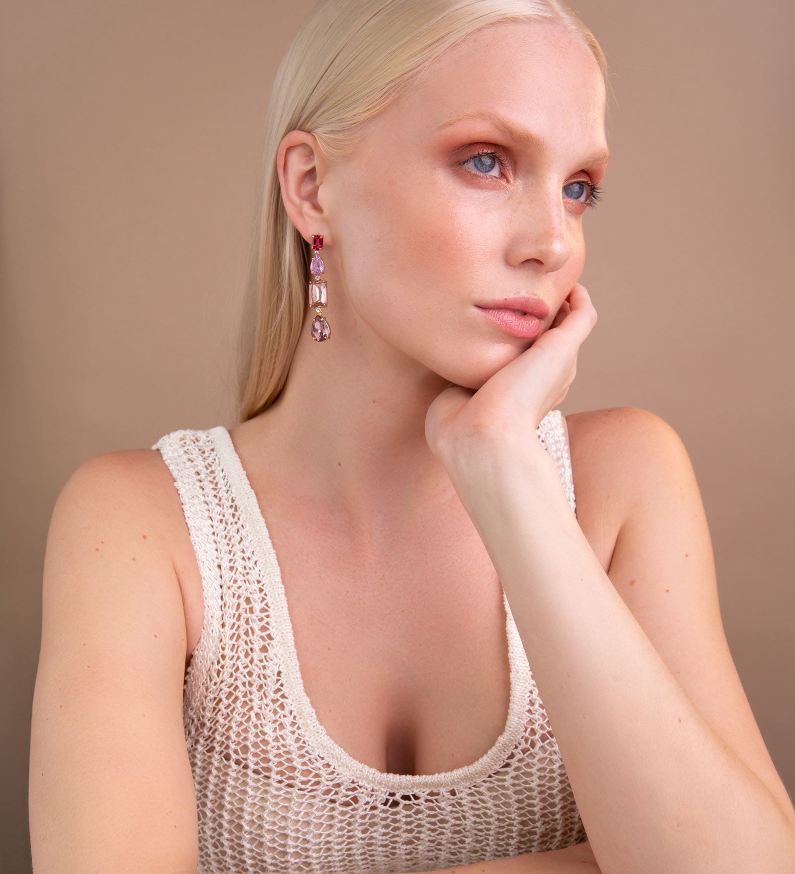 Andie Earrings 14K Gold Plated, Glass Crystal