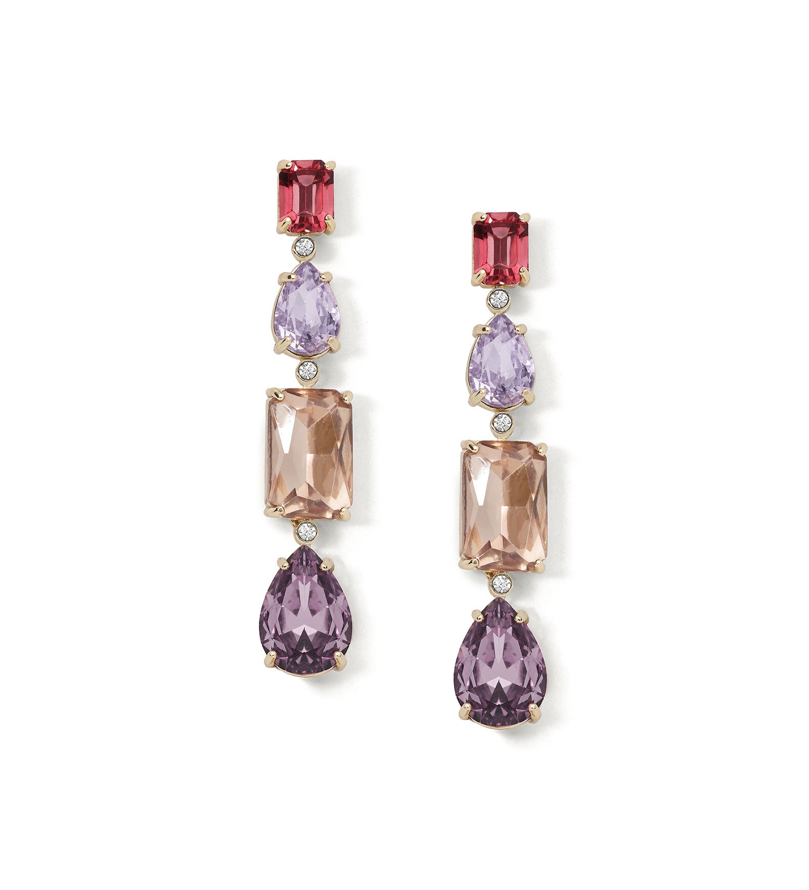 Andie Earrings 14K Gold Plated, Glass Crystal