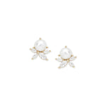 Olive & Piper-Sandra Studs-Earrings-14k Gold Plated, Cubic Zirconia, White Pearl-Blue Ruby Jewellery-Vancouver Canada