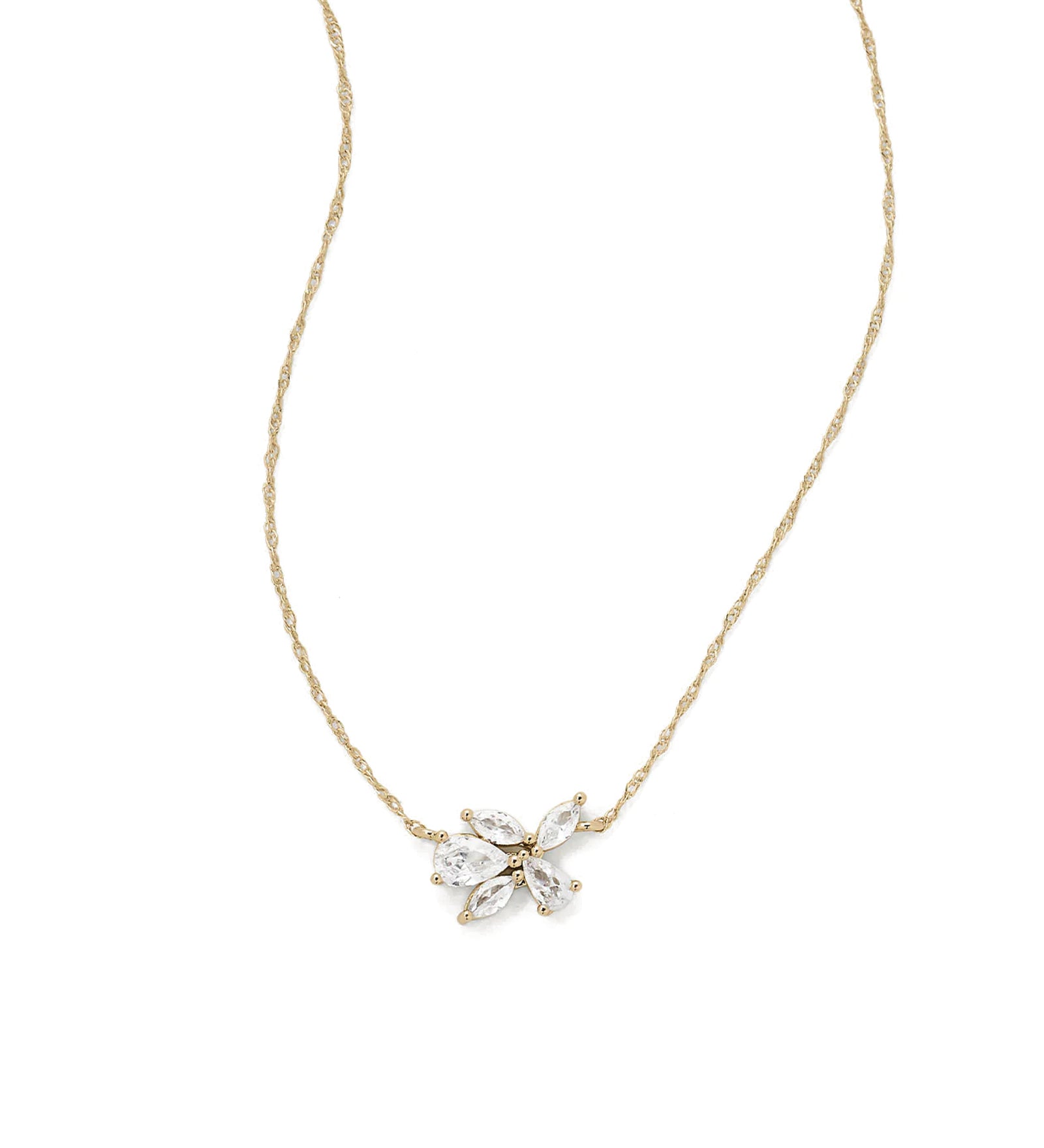 Florence Pendant Necklace 14k Gold Plated, Cubic Zirconia